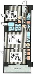 エスティメゾン豊洲レジデンスE棟 2LDKの間取図画像