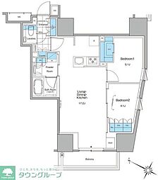 ルフォンプログレ北新宿 2LDKの間取図画像
