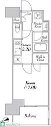 カナルフロント芝浦 ワンルームの間取図画像