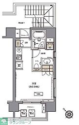 ガーデニア赤坂 ワンルームの間取図画像