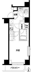 ルーブル木場 1Kの間取図画像