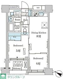 パークアクシス日本橋浜町レジデンス 2DKの間取図画像
