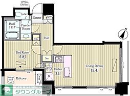 富ヶ谷スプリングス 1LDKの間取図画像