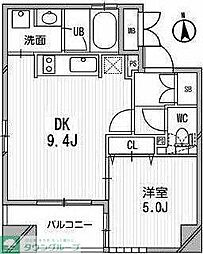 クリオ三田ラ・モード 1DKの間取図画像