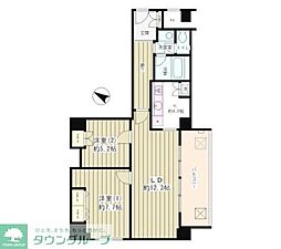 リバー&タワー 2LDKの間取図画像