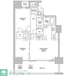 コンフォリア渋谷ウエスト 2LDKの間取図画像