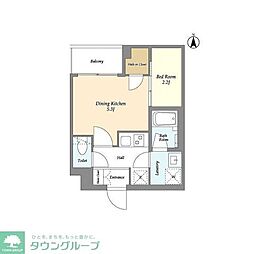 スタイリオ東品川 1DKの間取図画像
