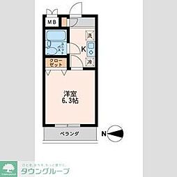 品川中延ステーションレジデンス 1Kの間取図画像
