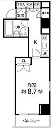 ハイリーフ芝大門 1Kの間取図画像