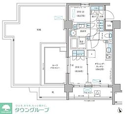 パークアクシス文京本郷 2DKの間取図画像