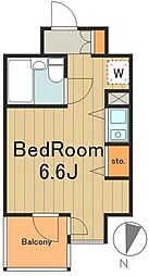 プライムアーバン大井町2 ワンルームの間取図画像