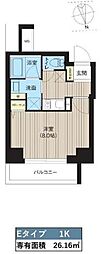 レクシード神楽坂 1Kの間取図画像