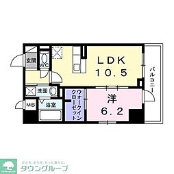プレシャス2 1LDKの間取図画像