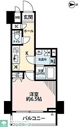プレール・ドゥーク文京湯島 1Kの間取図画像