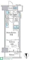 パークアクシス新宿百人町 1DKの間取図画像
