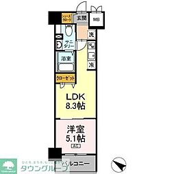 TECGreenResidence 1LDKの間取図画像