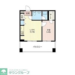 レジデンスシャルマン月島 1LDKの間取図画像
