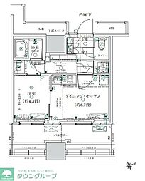 ローレルタワールネ浜松町 1DKの間取図画像