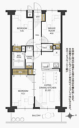 レクセルマンション石神井公園 2SLDKの間取図画像