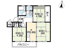 UR小金原  ｜ 千葉県松戸市小金原6丁目（賃貸マンション3K・5階・45.81㎡） その2