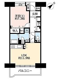 UR都市機構プロムナード北松戸2号棟 1LDKの間取図画像