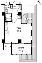 アーバンパーク代々木 6階1LDKの間取り