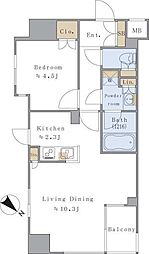 BrilliaistSENDAGAYA 1LDKの間取図画像