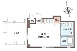 うさぎビル ワンルームの間取図画像