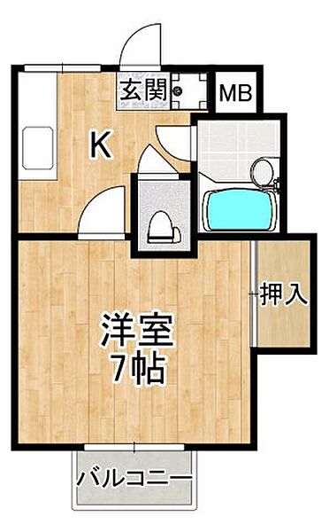 エレガントハイツ ｜大阪府大阪狭山市茱萸木4丁目(賃貸マンション1K・2階・25.00㎡)の写真 その6