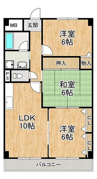 サントルドゥヴィラージュ ｜大阪府富田林市寿町2丁目(賃貸マンション3LDK・3階・61.29㎡)の写真 その7