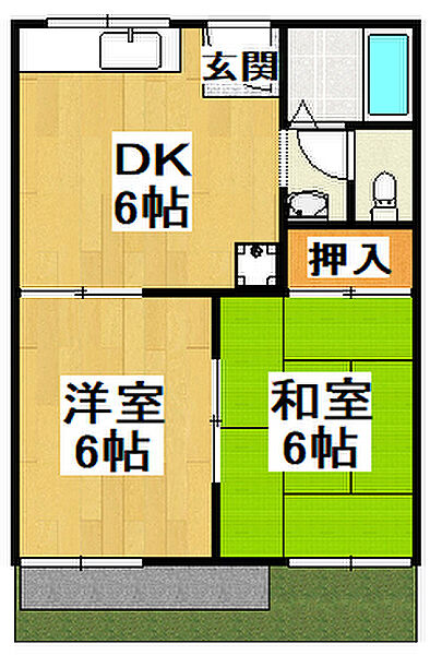 トータスメール ｜大阪府大阪狭山市茱萸木6丁目(賃貸アパート2DK・1階・40.00㎡)の写真 その4