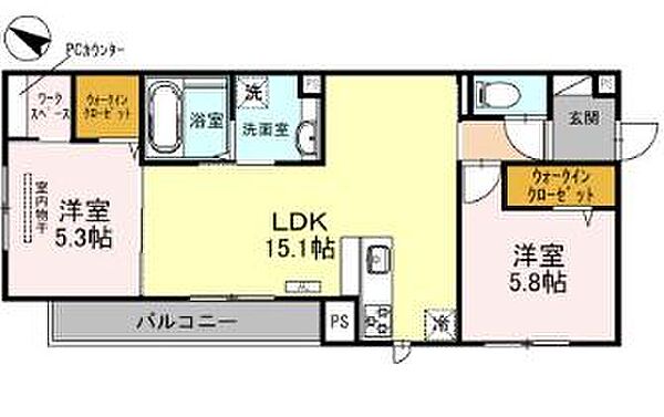 raffinato(ラッフィナート)金剛 ｜大阪府大阪狭山市半田5丁目(賃貸アパート2LDK・3階・61.98㎡)の写真 その6