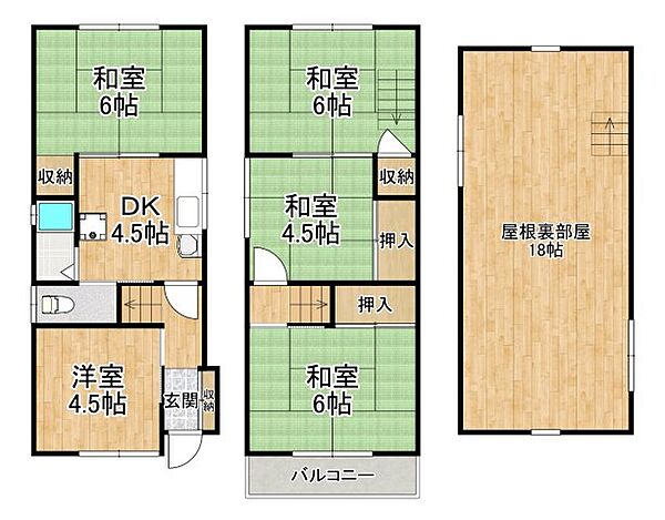 大阪府堺市中区堀上町(賃貸一戸建5DK・1階・63.56㎡)の写真 その4