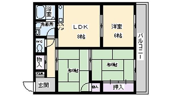 南埜第1マンション ｜大阪府堺市中区深井清水町(賃貸マンション3LDK・3階・56.00㎡)の写真 その6