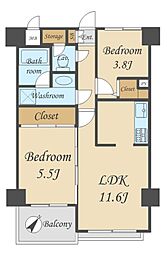 ロイヤル・ステージ行徳 2LDKの間取図画像