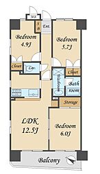 グリーンコーポ津田沼タウンヒルズ 3LDKの間取図画像