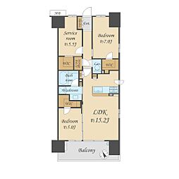 シティテラス八千代緑が丘ステーションコート 2SLDKの間取図画像