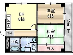 宮本マンション  ｜ 大阪府茨木市目垣１丁目（賃貸マンション2LDK・3階・45.36㎡） その2