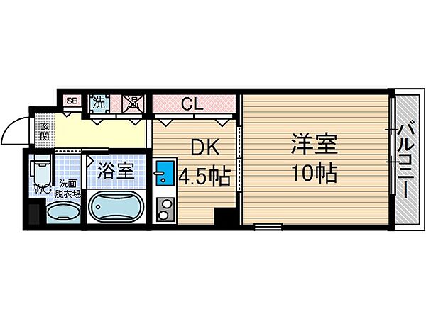 ヴェローノ茨木 ｜大阪府茨木市中村町(賃貸マンション1DK・4階・33.32㎡)の写真 その2