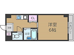 エンジェリ寿 1Kの間取図画像