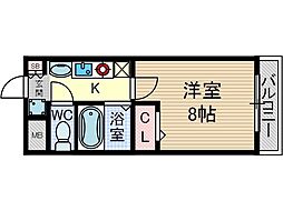 グランベールアイ大手町 1階1Kの間取り