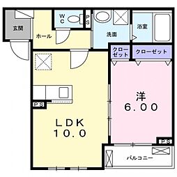 Luce 1階1LDKの間取り