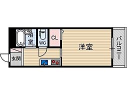 フルーレ 2階1Kの間取り