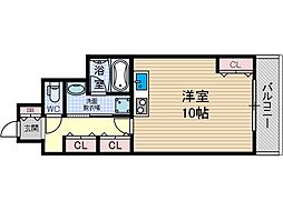 協同レジデンス摂津富田 1Kの間取図画像
