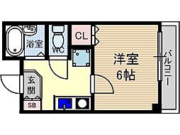 英陽ビル 1Kの間取図画像