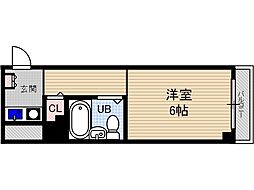 大池五番館 ワンルームの間取図画像