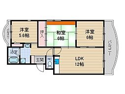 ベル・ドミール南茨木 3LDKの間取図画像