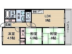 ピアハイツ幸 3LDKの間取図画像
