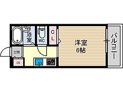 ホワイトコート 1Kの間取図画像