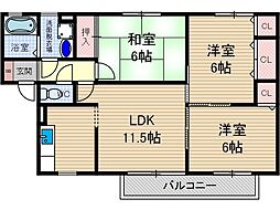 パークハイム前田 3LDKの間取図画像
